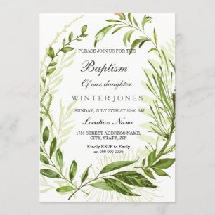 Jongen of meisjes Wreath Baptism Christening nodig Kaart