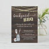 Jongen- of meisjesfeest op de achtertuin BBQ Kaart (Staand voorkant)