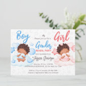 Jongen- of meisjesgeslacht onthullen partijuitnodi kaart (Staand voorkant)