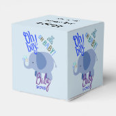 Jongen! Oh Baby! Blauw Baby shower met olifant Bedankdoosjes (Achterkant)