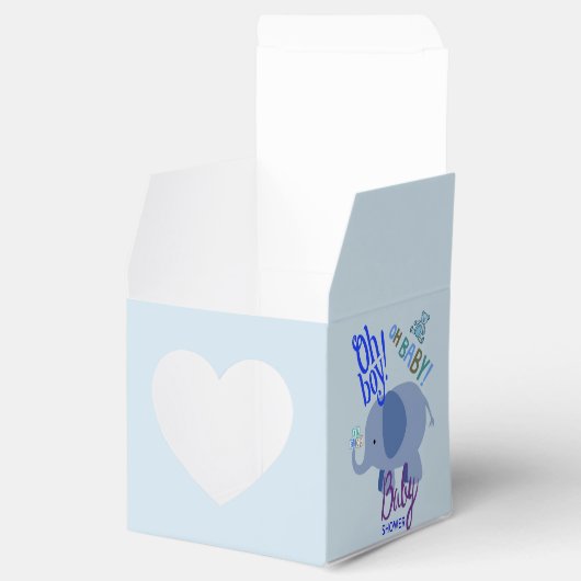 Jongen! Oh Baby! Blauw Baby shower met olifant Bedankdoosjes (Geopend)