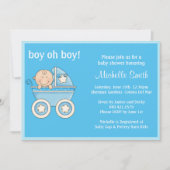 Jongen oh Boy Baby shower nodiging Kaart (Voorkant)