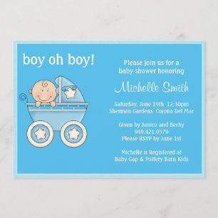 Jongen oh Boy Baby shower nodiging Kaart