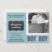 Jongen oh Boy Modern Blue New Baby Aankondiging (Voorkant)