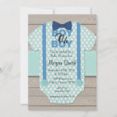Jongen oh Boy Rusitc Baby shower Invitation Kaart (Voorkant)