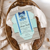 Jongen oh Boy Rusitc Baby shower Invitation Kaart