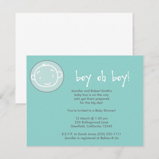 Jongen oh jongen! kaart (Voorkant / Achterkant)