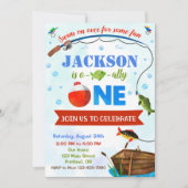 Jongen Oishally ONE verjaardagsuitnodiging O-fish- Kaart (Voorkant)