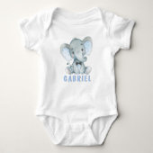 Jongen Olifant Baby Shirten Romper (Voorkant)