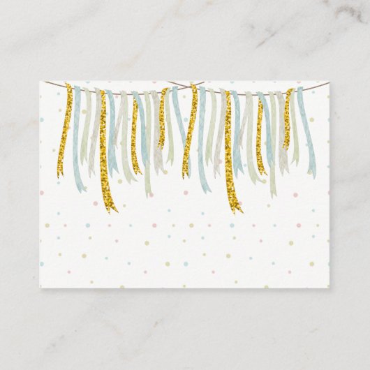 Jongen Olifant Baby shower Luier Raffle Informatiekaartje (Achterkant)