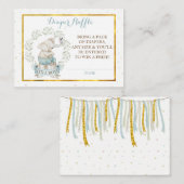 Jongen Olifant Baby shower Luier Raffle Informatiekaartje (Voorkant / Achterkant)