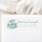 Jongen Olifant Baby Shower Retouradreslabels Etiket (Insitu)