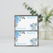 Jongen Olifant Blauw Twee per pagina Dank u kaarte Kaart (Staand voorkant)