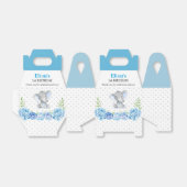 Jongen Olifant Eerste Verjaardagsfeestje Kleine Pi Bedankdoosjes (Uitgevouwen)