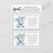 Jongen Olifant Luier Raffle Tickets Informatiekaartje (Voorkant)
