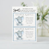 Jongen Olifant Luier Raffle Tickets Informatiekaartje (Staand voorkant)