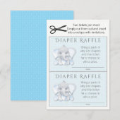 Jongen Olifant Luier Raffle Tickets Kaart (Voorkant / Achterkant)