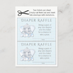 Jongen Olifant Luier Raffle Tickets Kaart