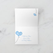 Jongen Olifant op Cloud Blue Balloon Baby shower Bedankkaart (Binnen)