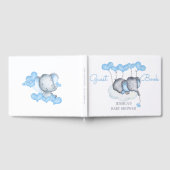 Jongen Olifant Wit en Blauw Baby shower Gastenboek (Volledig)