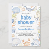 Jongen Onder de Zee Baby Shower Kaart (Voorkant)
