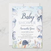 Jongen Onder de Zee Baby Shower Kaart (Voorkant)