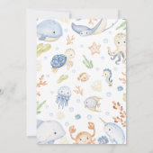 Jongen onder het Zee Baby shower Kaart (Achterkant)