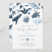 Jongen onder het Zee Baby shower Kaart (Voorkant / Achterkant)