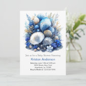 Jongen onder het Zee Baby shower Kaart (Staand voorkant)