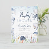 Jongen onder het Zee Baby shower Kaart (Staand voorkant)