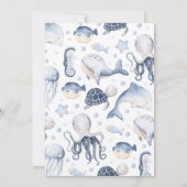 Jongen onder het Zee Baby shower Kaart (Achterkant)