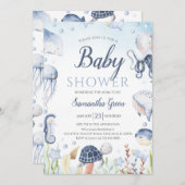 Jongen onder het Zee Baby shower Kaart (Voorkant / Achterkant)