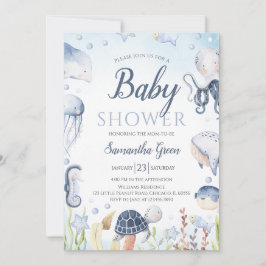 Jongen onder het Zee Baby shower Kaart