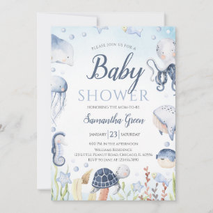 Jongen onder het Zee Baby shower Kaart