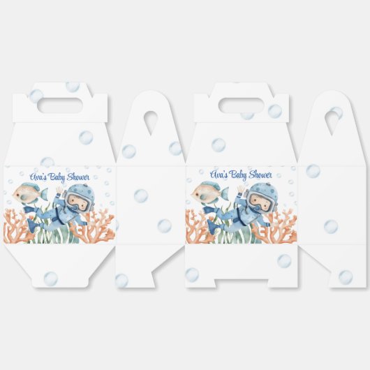 Jongen onder het Zeeen Baby shower Bedankdoosjes (Ongevouwen)