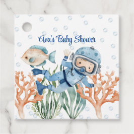 Jongen onder het Zeeen Baby shower Bedankjes Labels