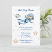 Jongen onder het Zeeen Baby shower Kaart (Staand voorkant)