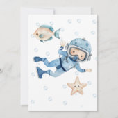 Jongen onder het Zeeen Baby shower Kaart (Achterkant)