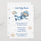 Jongen onder het Zeeen Baby shower Kaart (Voorkant / Achterkant)