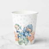 Jongen onder het Zeeen Baby shower Papieren Bekers (Achterkant)