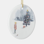 Jongen ontdekken boomkeramisch sieraad keramisch ornament (Rechts)