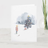 Jongen Ontdekt Boom Briefkaart (Voorkant)