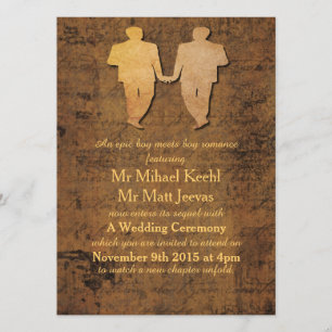 Jongen ontmoeten Boy Gay Wedding Uitnodiging