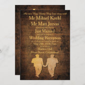 Jongen ontmoeten Jongen Gay Wedding Reception Kaart (Voorkant / Achterkant)