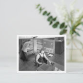 Jongen ontmoeten meisje, computerdrogen,  stijl briefkaart (Staand voorkant)