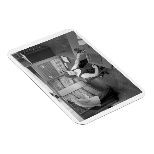 Jongen ontmoeten meisje, computerdrogen, stijl magneet (Rechterzijde)