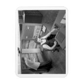 Jongen ontmoeten meisje, computerdrogen,  stijl magneet (Verticaal)