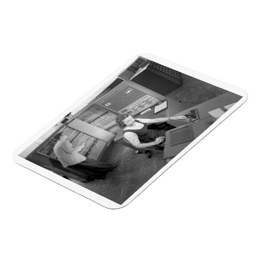 Jongen ontmoeten meisje, computerdrogen,  stijl magneet (Linkerzijde)