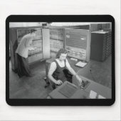 Jongen ontmoeten meisje, computerdrogen,  stijl muismat (Voorkant)