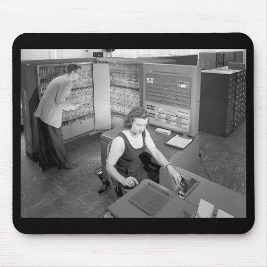 Jongen ontmoeten meisje, computerdrogen, stijl muismat (Voorkant)